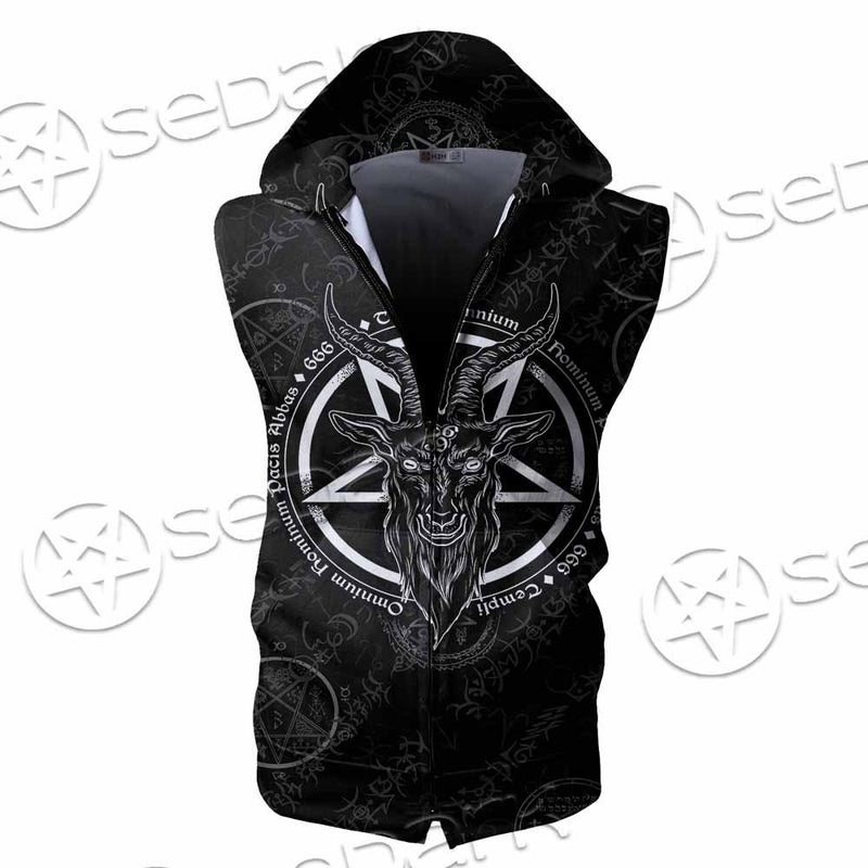 Sigil Baphomet Goat Head SED-0839 Zip Sleeveless Hoodie