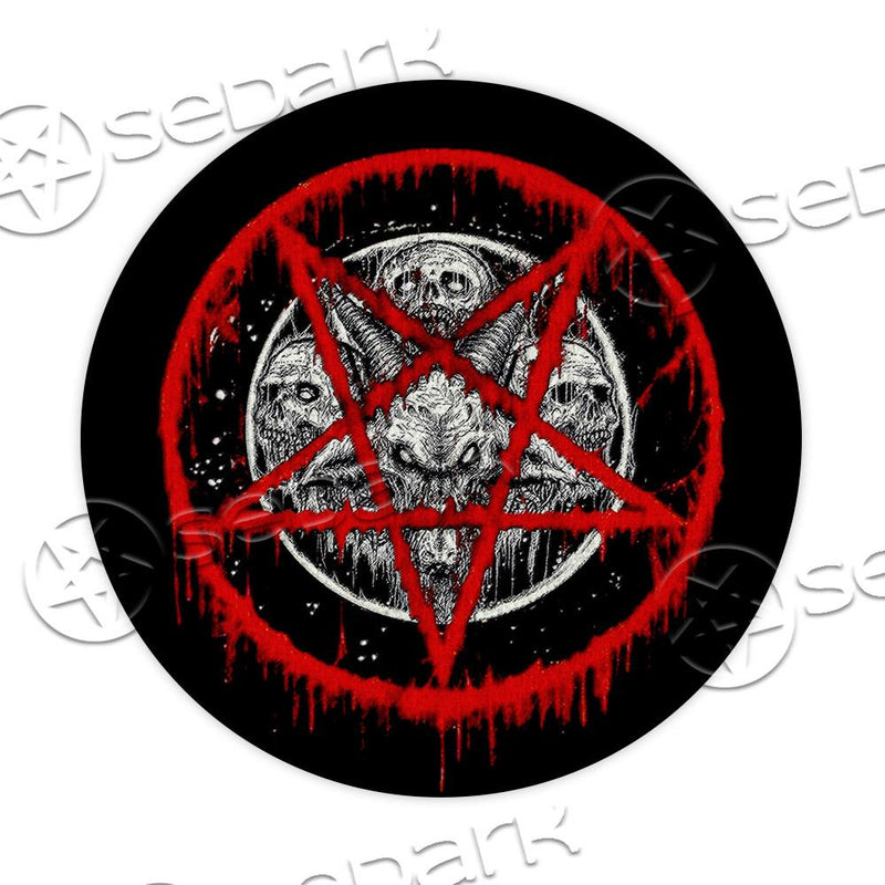 Red Pentagram SED-0841 Round Carpet