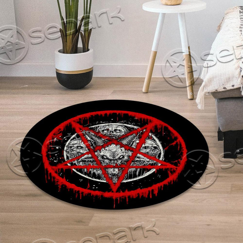 Red Pentagram SED-0841 Round Carpet