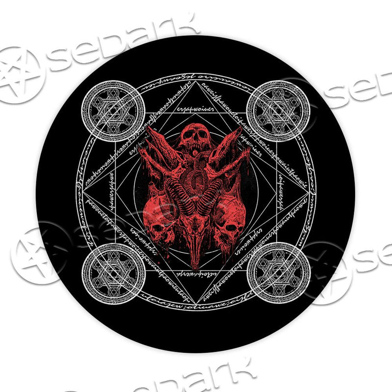 Occult Goat Head SED-0843 Round Carpet