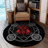 Occult Goat Head SED-0843 Round Carpet