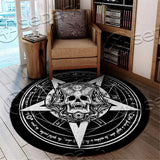 Skull Pentagram Scary SED-0846 Round Carpet