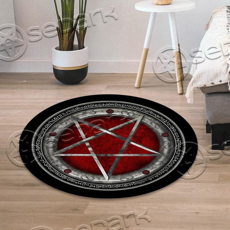 Red Pentagram SED-0847 Round Carpet