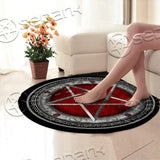 Red Pentagram SED-0847 Round Carpet