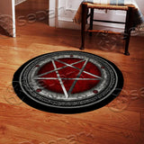 Red Pentagram SED-0847 Round Carpet