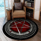 Red Pentagram SED-0847 Round Carpet