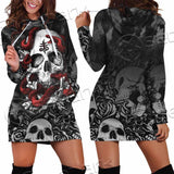 Skull Rose Snake Brimstone SED-0850 Hoodie Dress