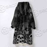 Skull Rose Snake Brimstone SED-0850 Oversized Sherpa Blanket Hoodie