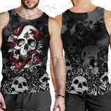 Skull Rose Snake Brimstone SED-0850 Men Tank-tops