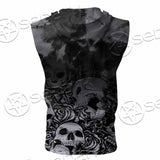 Skull Rose Snake Brimstone SED-0850 Zip Sleeveless Hoodie