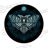 Goth Death Moth Blue SED-0854 Round Carpet