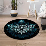 Goth Death Moth Blue SED-0854 Round Carpet