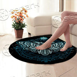 Goth Death Moth Blue SED-0854 Round Carpet