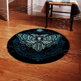 Goth Death Moth Blue SED-0854 Round Carpet