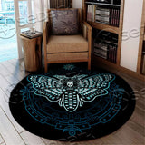 Goth Death Moth Blue SED-0854 Round Carpet