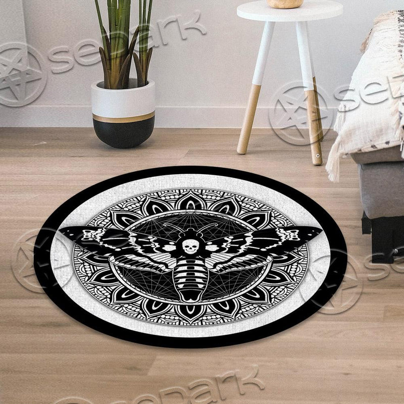 Mandala Death Moth SED-0856 Round Carpet