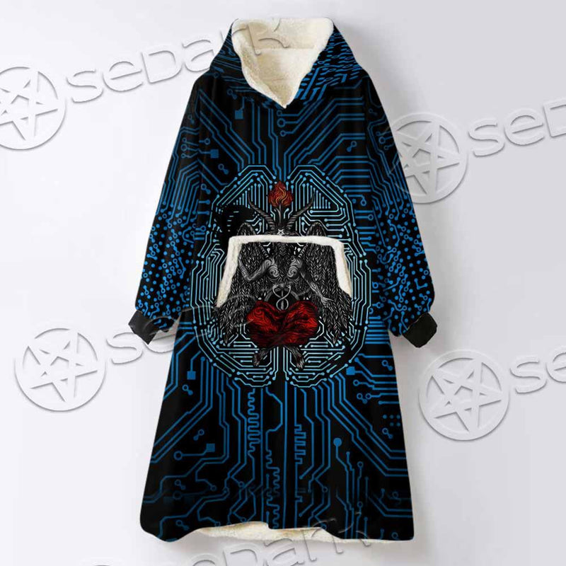 Baphomet Brain SED-0861 Oversized Sherpa Blanket Hoodie