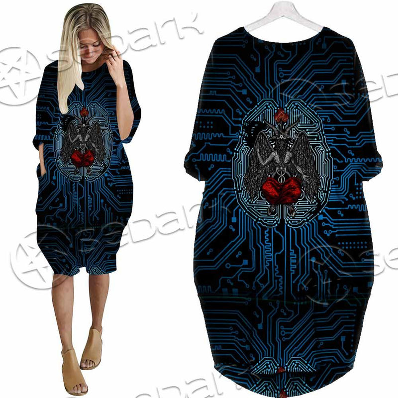 Baphomet Brain SED-0861 Batwing Pocket Dress