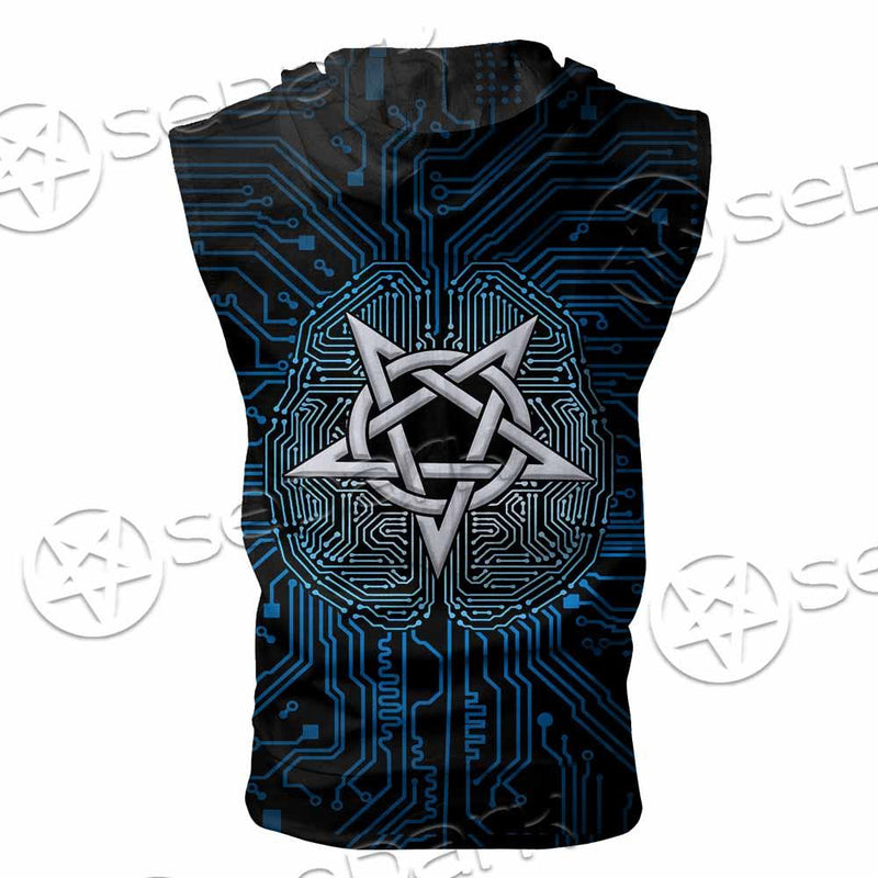 Baphomet Brain SED-0861 Zip Sleeveless Hoodie