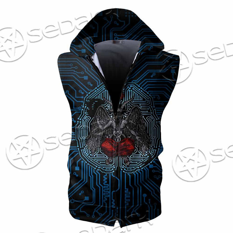 Baphomet Brain SED-0861 Zip Sleeveless Hoodie