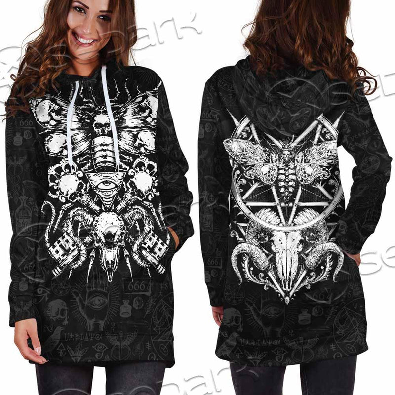 Satan Death Moth SED-0862 Hoodie Dress