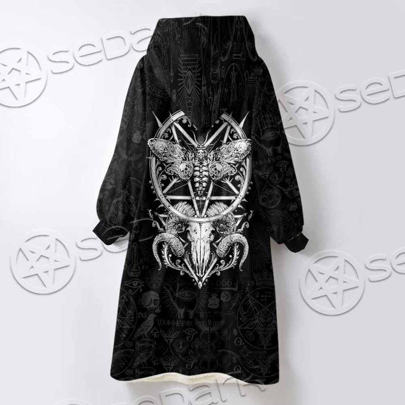 Satan Death Moth SED-0862 Oversized Sherpa Blanket Hoodie