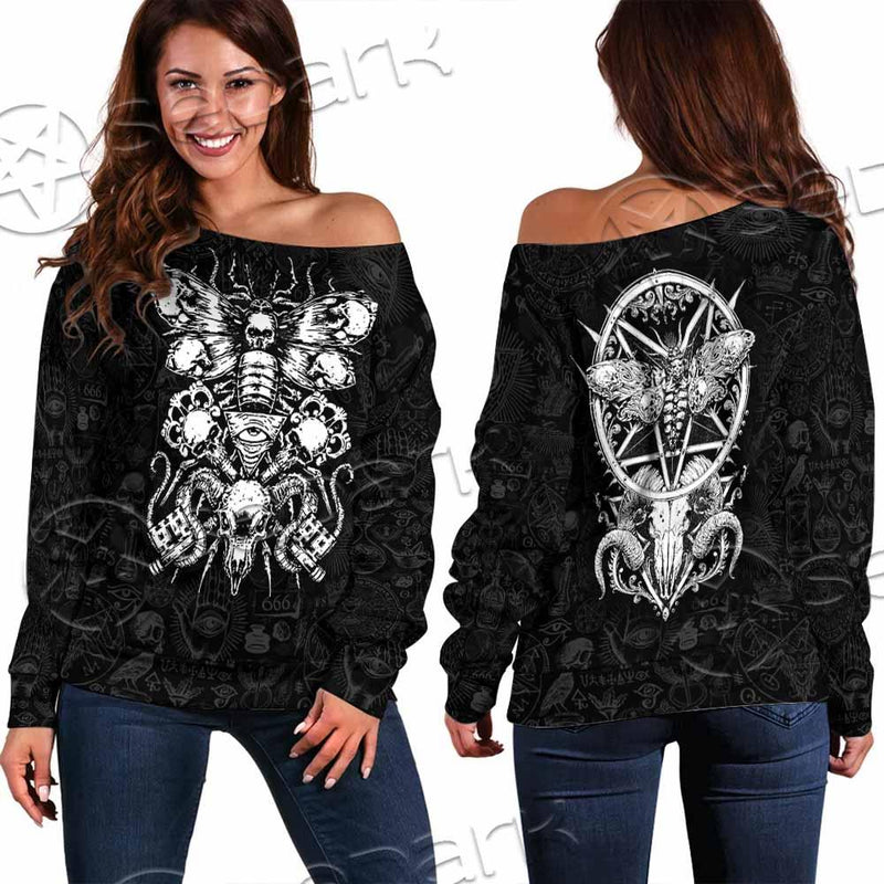 Satan Death Moth SED-0862 Off Shoulder Sweaters