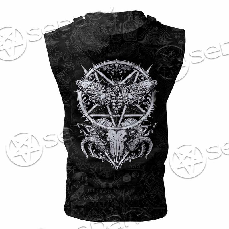 Satan Death Moth SED-0862 Zip Sleeveless Hoodie