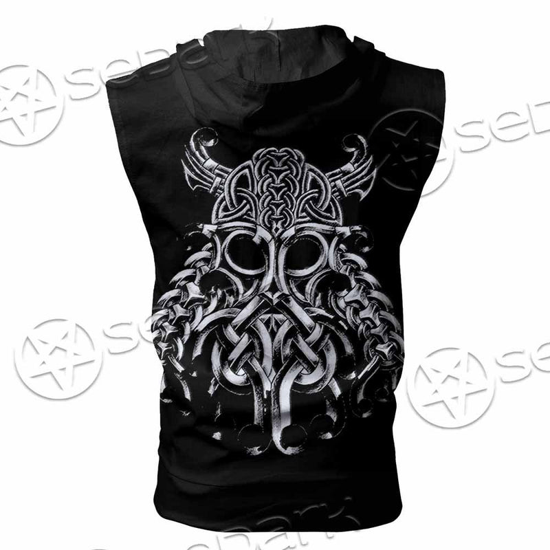 Viking Odin Valhalla SED-0863 Zip Sleeveless Hoodie