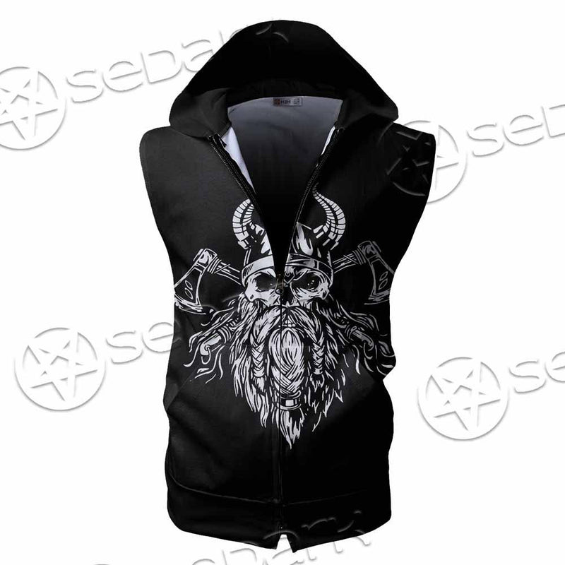 Viking Odin Valhalla SED-0863 Zip Sleeveless Hoodie