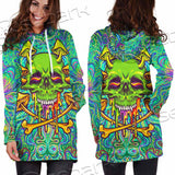 Sugar Skull Magic Mushrooms Psychedelic 1 SED-0867 Hoodie Dress