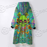 Sugar Skull Magic Mushrooms Psychedelic 1 SED-0867 Oversized Sherpa Blanket Hoodie