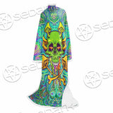 Sugar Skull Magic Mushrooms Psychedelic 1 SED-0867 Sleeved Blanket