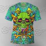 Sugar Skull Magic Mushrooms Psychedelic 1 SED-0867 Unisex T-shirt