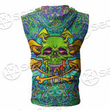 Sugar Skull Magic Mushrooms Psychedelic 1 SED-0867 Zip Sleeveless Hoodie