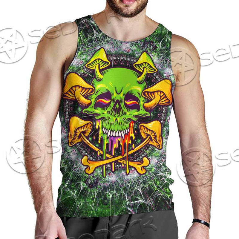Sugar Skull Magic Mushrooms Psychedelic 2 SED-0868 Men Tank-tops