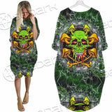 Sugar Skull Magic Mushrooms Psychedelic 2 SED-0868 Batwing Pocket Dress