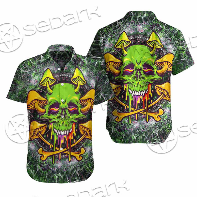Sugar Skull Magic Mushrooms Psychedelic 2 SED-0868 Shirt Allover