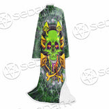Sugar Skull Magic Mushrooms Psychedelic 2 SED-0868 Sleeved Blanket