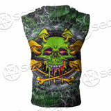 Sugar Skull Magic Mushrooms Psychedelic 2 SED-0868 Zip Sleeveless Hoodie