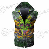 Sugar Skull Magic Mushrooms Psychedelic 2 SED-0868 Zip Sleeveless Hoodie
