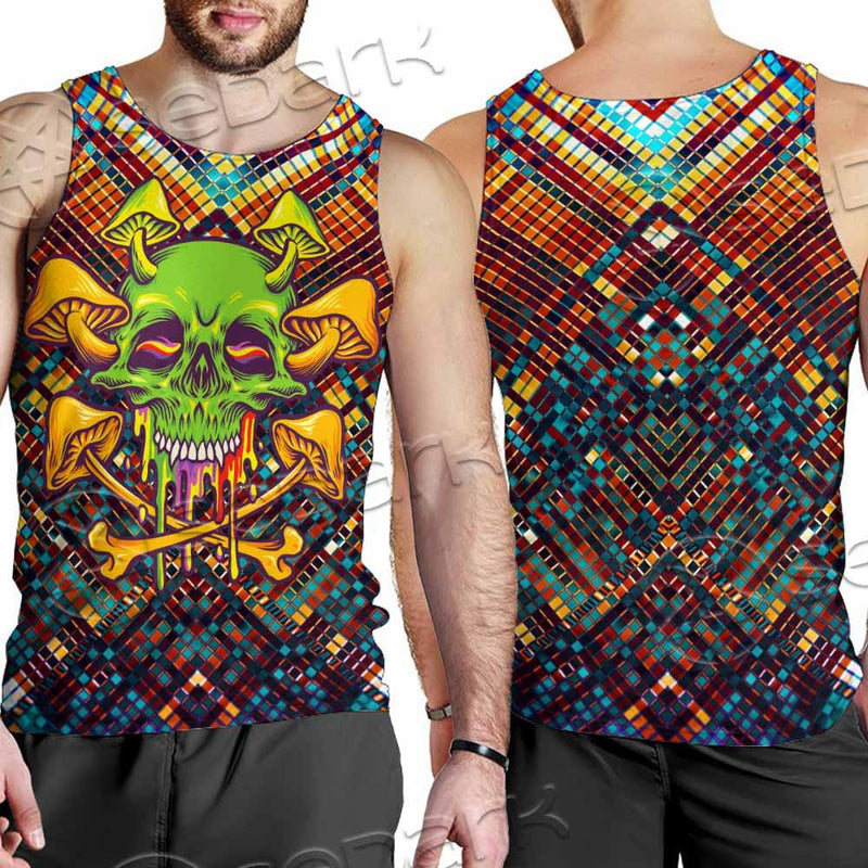 Psychedelic Skull SED-0870 Men Tank-tops