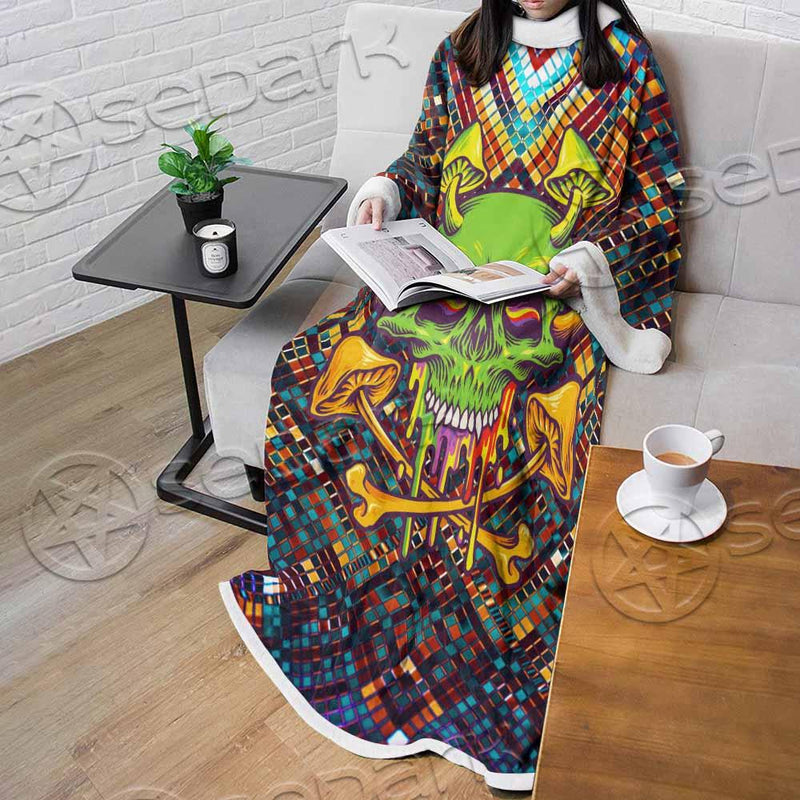 Psychedelic Skull SED-0870 Sleeved Blanket