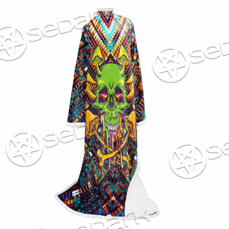 Psychedelic Skull SED-0870 Sleeved Blanket