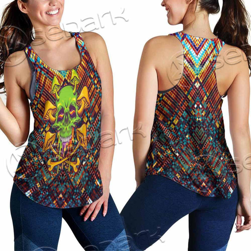 Psychedelic Skull SED-0870 Women Tank Top