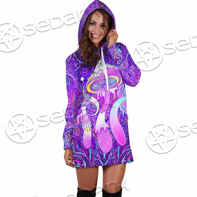 Psychedelic Mushrooms SED-0871 Hoodie Dress