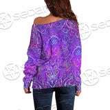 Psychedelic Mushrooms SED-0871 Off Shoulder Sweaters