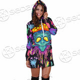 Alien Magic Mushrooms Psychedelic SED-0872 Hoodie Dress