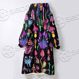 Alien Magic Mushrooms Psychedelic SED-0872 Oversized Sherpa Blanket Hoodie