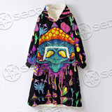 Alien Magic Mushrooms Psychedelic SED-0872 Oversized Sherpa Blanket Hoodie